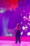 Male singer huijianxin sing on ultra violet stage, srgb image