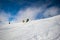 Male skier carving down an Australian ski slope