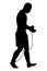 Male slave with chain silhouette vector