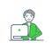 Male Smart Worker Laptop Gadget Isolated Vector