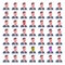 Male Smiling Emotion Icons Set Isolated Avatar Man Facial Expression Concept Face Collection