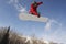 Male Snowboarder Jumping Against Sky