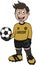 Male Soccer Goalkeeper Cartoon Color Illustration