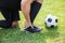 Male Soccer Player Suffering From Ankle Injury
