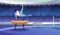 Male sports gymnast performance. Professional athlete in sports competitions, young man on pommel horse performs tricks