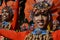 Male Street dancer in colorful coconut costumes join festival