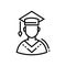 Male student - line design single isolated icon