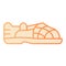 Male summer shoes flat icon. Men sandal orange icons in trendy flat style. Male footwear gradient style design, designed