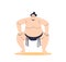 Male sumo fighter ready for competition. Traditional japanese wrestler. Martial arts and japan sport