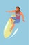 Male surfer cartoon vector color illustration