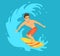 Male surfer riding a wave
