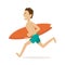 Male surfer. Vector Illustration