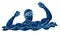 Male Swimming Sport Swimmer Action Cartoon Graphic Vector