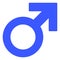 Male Symbol Raster Icon Flat Illustration
