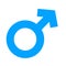 Male Symbol in Simple Outline Blue Color Design. Male Sexual Orientation Vector Gender Sign