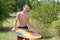 Male Teen Skimboard