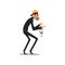 Male thief in mask with master keys, robber cartoon character committing crime vector Illustration on a white background