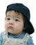 Male toddler with baseball cap