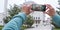 A male tourist takes a photo of the Fatih Mosque in Istanbul, Turkey as a keepsake.