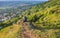 Male traveler overlooking Great Malvern,from the Malvern Hills,Worcestershire,England,UK