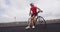 Male triathlete portrait with triathlon bike - Triathlon cycling