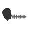 Male voice spectrum. Male head silhouette and voice spectrum