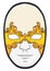 Male Volto mask with traditional pattern in cartoon style, Vector illustration