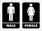 Male washroom sign and Female washroom sign