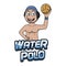 Male Water Polo Athlete Color Logo Illustration Design