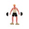 Male Weightlifter, Athlete Character in Sports Uniform Rising Barbell, Active Healthy Lifestyle Vector Illustration
