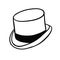 Male white top hat with black stripe