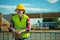 Male worker in hardhat