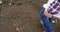 Male worker walking with clipboard in the junkyard 4k