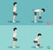 Male wrong and right deadlift posture,illustration