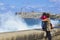 Malecon promenade and a couple in Havana, Cuba, Caribbean