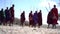 Males from African Maasai Tribe Walking and Jumping, 120fps Slow Motion