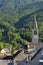 Malesco, Valle Vigezzo, Italy. Stone roofs and bell tower