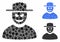 Malevolent gentleman Composition Icon of Circle Dots