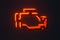 Malfunction or check engine car light symbol, dash board