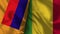 Mali and Armenia Realistic Flag â€“ Fabric Texture Illustration