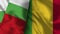 Mali and Bulgaria Realistic Flag â€“ Fabric Texture Illustration