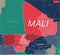 Mali country detailed editable map