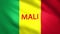 Mali flag with the name of the country