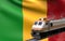 Mali flag with speed train 3d rendering
