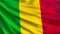 Mali flag. Waving flag of Mali 3d illustration