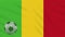 Mali flag waving and soccer ball rotates, loop