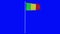Mali Flag Waving on wind on blue screen or chroma key background. 4K animation