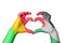 Mali Palestine Heart, Hand gesture making heart