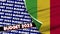 Mali Realistic Flag with Budget 2023 Title Fabric Texture 3D Illustration