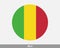 Mali Round Circle Flag. Malian Circular Button Banner Icon. EPS Vector